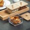 Basicwise Set of Glass Jars with Bamboo Lids and Wooden Tray – Charcuterie, Snack Organizer, and Fruit Platter for Party, Candy Jars, Cookies, Nuts, Fruits and Snack Box